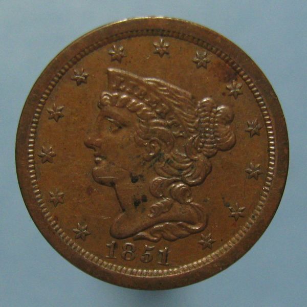 1851-Half-Cent-Weighing-5.30-Grams